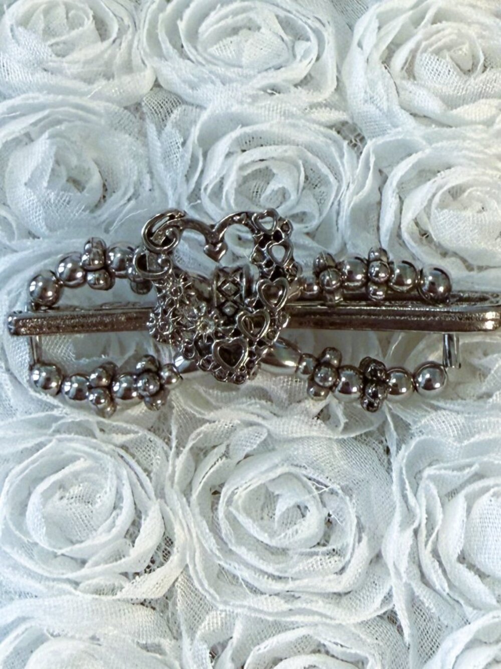 Vintage Lilla Rose Antique Heart Hair Clip Size Mini - Picture 3 of 4